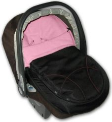 Fusak do autosedačky - ŠUSŤÁKOVÝ černý s růžovou - IvemaBaby - obrázek 1