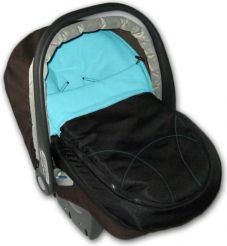 Fusak do autosedačky - ŠUSŤÁKOVÝ černý s tyrkysovou - IvemaBaby - obrázek 1