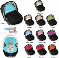 Fusak do autosedačky - ŠUSŤÁKOVÝ černý s tyrkysovou - IvemaBaby - obrázek 2