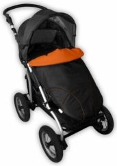Nánožník na kočár - MAXI SPORT černý s oranžovou - IvemaBaby - obrázek 1