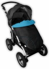 Nánožník na kočár - MAXI SPORT černý s tyrkysovou - IvemaBaby - obrázek 1