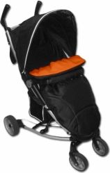 Nánožník na kočár - GOLF černý s oranžovou - IvemaBaby - obrázek 1