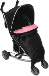 Nánožník na kočár - GOLF černý se světle růžovou - IvemaBaby - obrázek 1