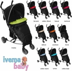 Nánožník na kočár - GOLF černý se světle růžovou - IvemaBaby - obrázek 2