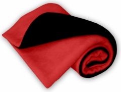 Deka dětská fleece - OBOUSTRANNÁ černá s červenou - IvemaBaby - obrázek 1