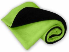 Deka dětská fleece - OBOUSTRANNÁ černá se zelenou - Ivemababy - obrázek 1