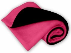 Deka dětská fleece - OBOUSTRANNÁ černá s malinovou - IvemaBaby - obrázek 1