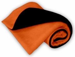 Deka dětská fleece - OBOUSTRANNÁ černá s oranžovou - IvemaBaby - obrázek 1