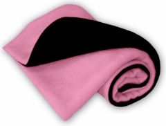 Deka dětská fleece - OBOUSTRANNÁ černá s růžovou - IvemaBaby - obrázek 1