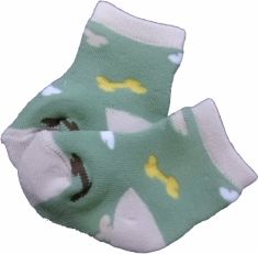 Ponožky kojenecké froté - PSÍ KOSTI zelené - vel.3-6měs. - obrázek 1