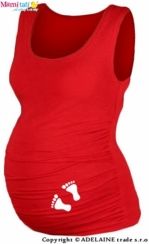 Těhotenské tílko - TOP s nožičkami - červené velikost L/XL - obrázek 1