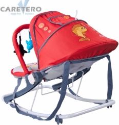 Lehátko pro miminko se stříškou - AQUA červené - Caretero - obrázek 2