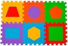Puzzle pěnové 6ks - TVARY barevné - BabyOno - obrázek 1