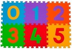 Puzzle pěnové 6ks - ČÍSLICE barevná - BabyOno - obrázek 1