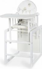 Židlička jídelní se stolečkem dřevěná - SOVIČKY bílá - Kups - obrázek 1