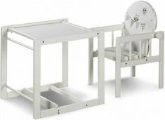 Židlička jídelní se stolečkem dřevěná - SOVIČKY bílá - Kups - obrázek 2