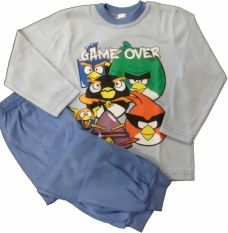 Pyžamo dětské bavlna - GAME OVER modré - vel.104 - obrázek 1