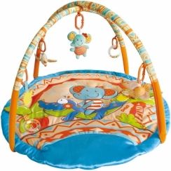 Deka hrací kulatá s hrazdami - KROKODÝL A SLON - BabyMix - obrázek 1