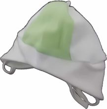 Čepice kojenecká zavazovací - bavlna - KLASIK bílo-zelená - vel.50 - obrázek 1