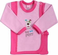 Košilka kojenecká bavlna - MY PUPPY růžová - vel.68 - obrázek 1