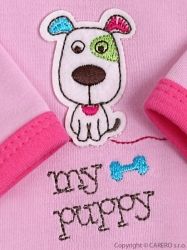 Košilka kojenecká bavlna - MY PUPPY růžová - vel.68 - obrázek 2