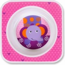 Miska dětská plastová - SLONÍK růžová - AKUKU - obrázek 1