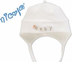 Čepice kojenecká bavlna - BABY LUX smetanová - vel.56 - obrázek 1