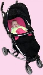 Vložka do kočárku XXL - S NÁNOŽNÍKEM černá s červenou - Ivemababy - obrázek 3