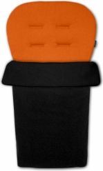 Vložka do kočárku XXL - S NÁNOŽNÍKEM černá s oranžovou - Ivemababy - obrázek 1