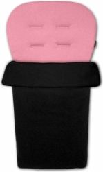 Vložka do kočárku XXL - S NÁNOŽNÍKEM černá s růžovou - Ivemababy - obrázek 1