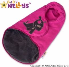 Zavinovačka/Fusak do autosedačky fleece - PEJSEK malinová - obrázek 1