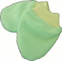 Rukavice kojenecké bavlna - ŽLUTÝ LEM zelené - vel.0-3 měs. - obrázek 1
