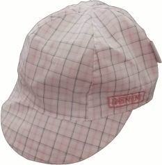 Čepice dětská letní - KŠILTOVKA DENIM růžová kostička - vel.80-86 - obrázek 1