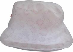 Čepice dětská letní - KLOBOUK KOLEČKA bílý s růžovou - vel.50-52cm - obrázek 1