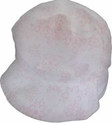 Čepice dětská letní - KLOBOUK KVĚTINKY bílý s růžovou - vel. 52-54cm - obrázek 1