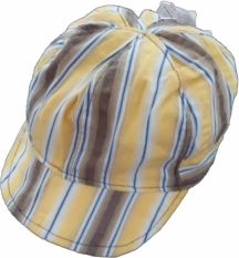 Čepice dětská kšiltovka - PRUHY hnědo-žluté - vel.50 - obrázek 1