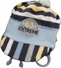Čepice kojenecká bavlna - EXTREME proužky se světle modrou - vel.74 - obrázek 1