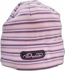 Čepice dětská bavlna - PROUŽKY růžovo-fialové - vel. 50-52cm - obrázek 1
