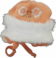 Čepice dětská zimní fleece - KVĚTINY oranžová - vel.80-86 - obrázek 1