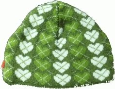Čepice dětská zimní - SRDÍČKA zelená - vel.50-52cm - obrázek 1