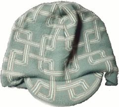 Čepice dětská zimní pletená - VZOR ČÁRY tmavě zelená - vel. 56-58cm - obrázek 1