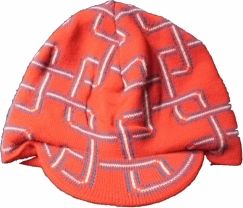 Čepice dětská zimní pletená - VZOR ČÁRY červená - vel. 54-56cm - obrázek 1