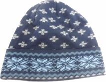 Čepice dětská zimní pletená - VLOČKY tmavě modrá - vel.56-58cm - obrázek 1