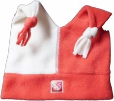 Čepice dětská zimní fleece - ROHATKA červeno-bílá - vel.54-56cm - obrázek 1