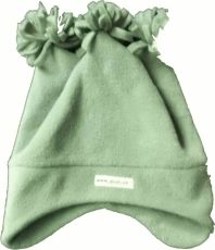 Čepice dětská zimní fleece - TROJROHATKA zeleno-šedá - vel.50-52cm - obrázek 1