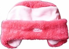 Čepice dětská zimní - KLOBOUČEK zavazovací malinový se smetanovou - vel.48-50cm - obrázek 1