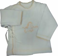 Košilka kojenecká bavlna - POTISK bílá s růžovou - vel.56 - obrázek 1