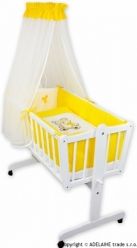 Kolébka s komplet výbavou - MEDVÍDEK S MAŠLÍ bílo-žlutou - obrázek 1
