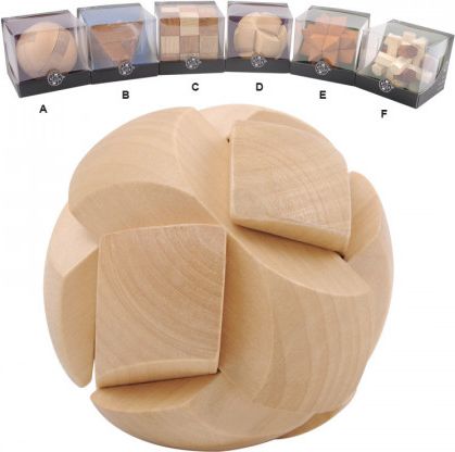 Hlavolamy - dřevěné 3D - 6 druhů - obrázek 2