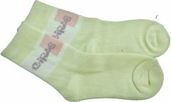 Ponožky dětské bavlna - GIRLS světle žluté - vel.17-18 (obuv 28-29) - obrázek 1